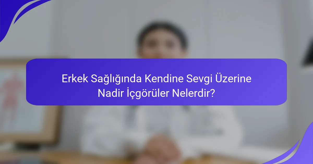 Erkek Sağlığında Kendine Sevgi Üzerine Nadir İçgörüler Nelerdir?