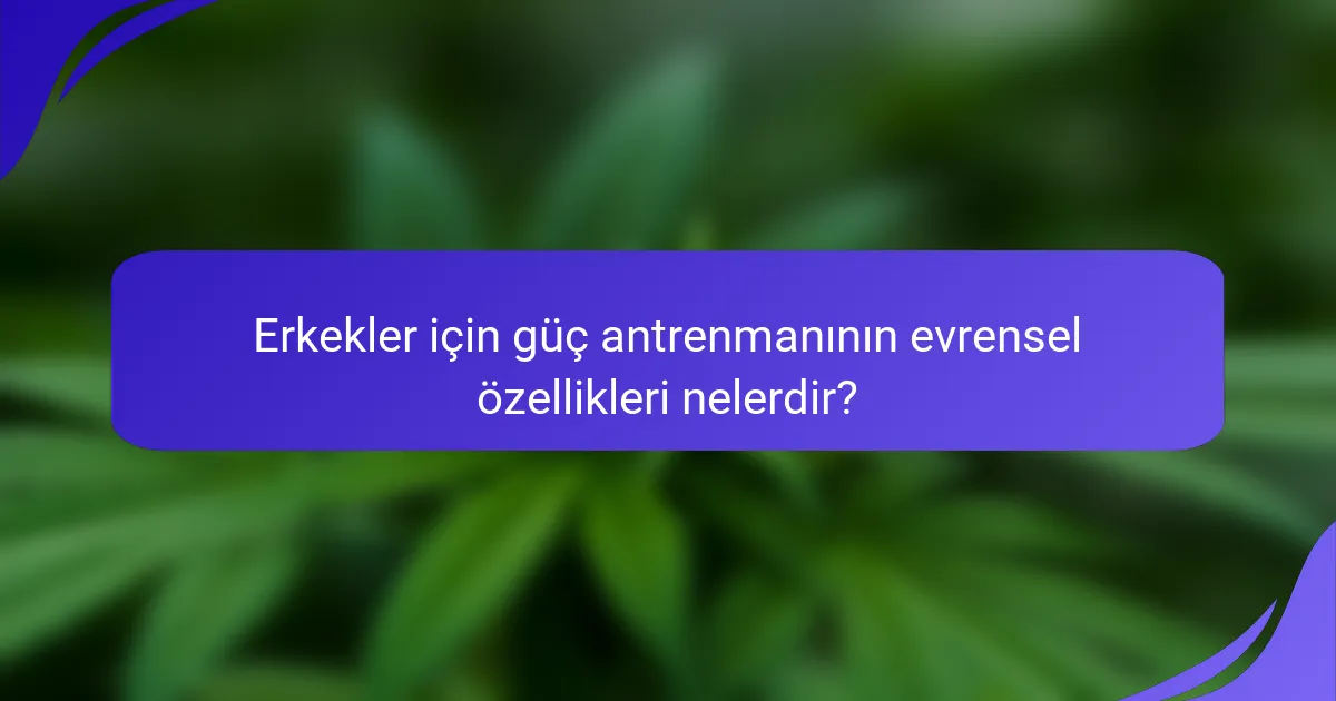 Erkekler için güç antrenmanının evrensel özellikleri nelerdir?