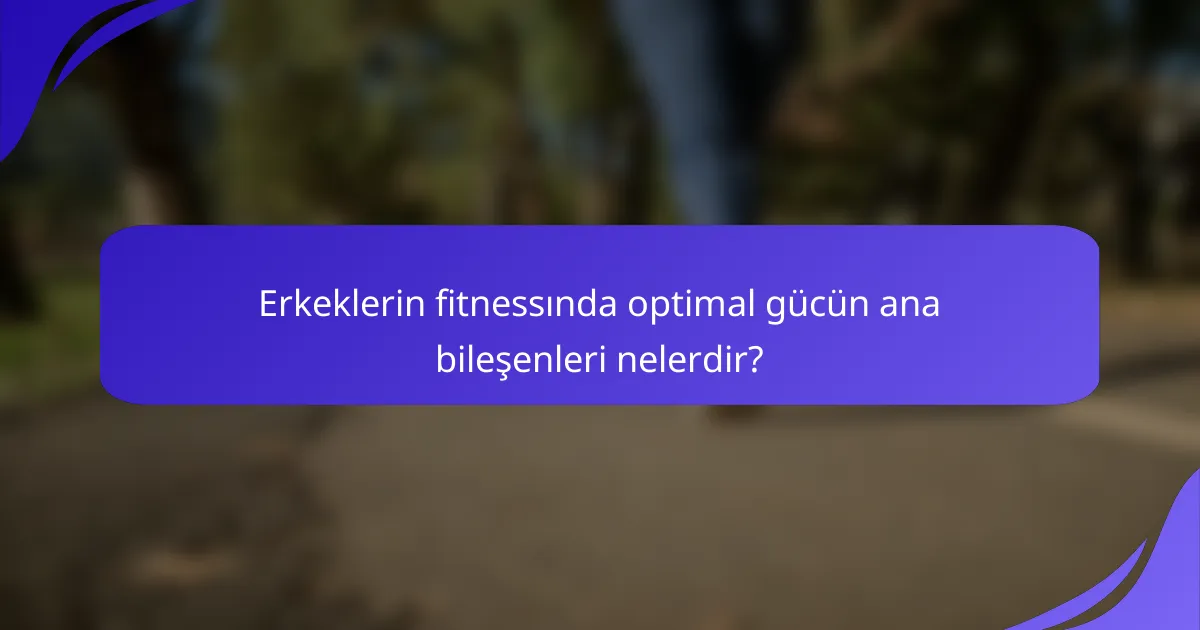Erkeklerin fitnessında optimal gücün ana bileşenleri nelerdir?