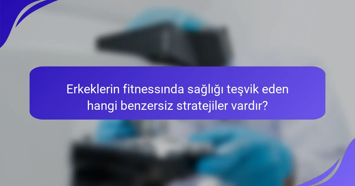 Erkeklerin fitnessında sağlığı teşvik eden hangi benzersiz stratejiler vardır?
