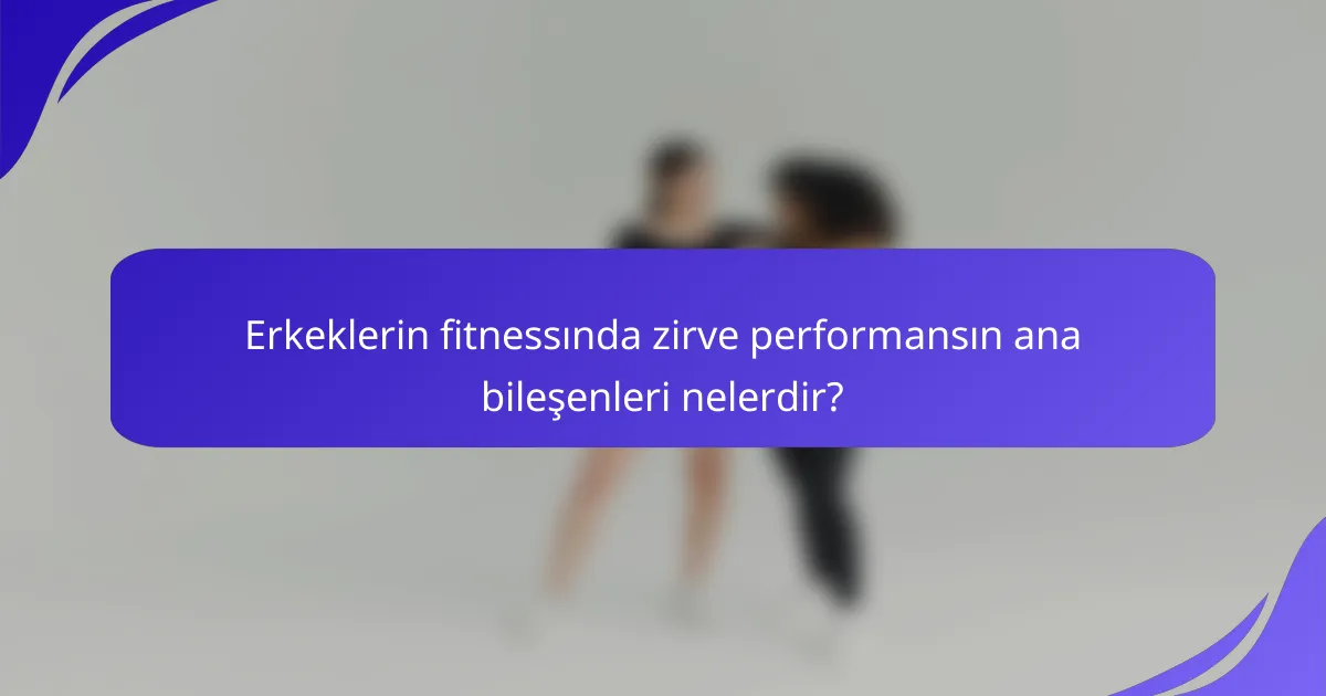 Erkeklerin fitnessında zirve performansın ana bileşenleri nelerdir?