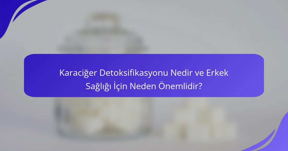 Karaciğer Detoksifikasyonu Nedir ve Erkek Sağlığı İçin Neden Önemlidir?